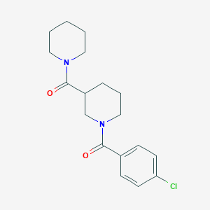 molecular formula C18H23ClN2O2 B368090 (4-Chlorophenyl)[3-(piperidin-1-ylcarbonyl)piperidin-1-yl]methanone CAS No. 524058-28-4