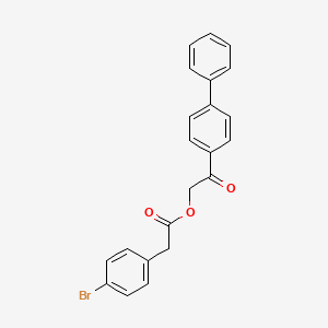 molecular formula C22H17BrO3 B3680915 2-(Biphenyl-4-yl)-2-oxoethyl (4-bromophenyl)acetate 