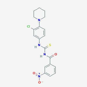 molecular formula C19H19ClN4O3S B3680946 N-{[3-chloro-4-(piperidin-1-yl)phenyl]carbamothioyl}-3-nitrobenzamide 