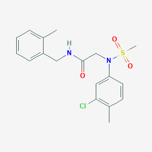 molecular formula C18H21ClN2O3S B3681003 N~2~-(3-chloro-4-methylphenyl)-N~1~-(2-methylbenzyl)-N~2~-(methylsulfonyl)glycinamide 