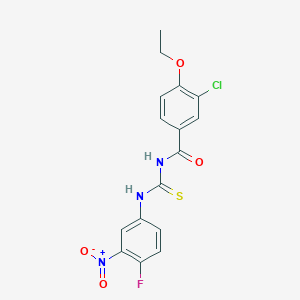 3-chloro-4-ethoxy-N-[(4-fluoro-3-nitrophenyl)carbamothioyl]benzamide