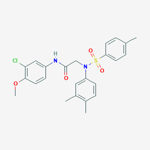 molecular formula C24H25ClN2O4S B3681027 N~1~-(3-chloro-4-methoxyphenyl)-N~2~-(3,4-dimethylphenyl)-N~2~-[(4-methylphenyl)sulfonyl]glycinamide 