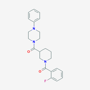 molecular formula C23H26FN3O2 B368103 (2-Fluorophenyl){3-[(4-phenylpiperazin-1-yl)carbonyl]piperidin-1-yl}methanone CAS No. 524058-21-7