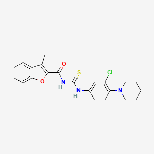 N-{[3-chloro-4-(piperidin-1-yl)phenyl]carbamothioyl}-3-methyl-1-benzofuran-2-carboxamide