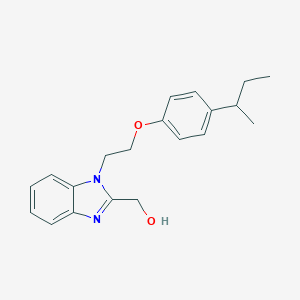 molecular formula C20H24N2O2 B368105 (1-{2-[4-(Methylpropyl)phenoxy]ethyl}benzimidazol-2-yl)methan-1-ol CAS No. 853752-70-2