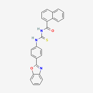 molecular formula C25H17N3O2S B3681071 N-{[4-(1,3-benzoxazol-2-yl)phenyl]carbamothioyl}naphthalene-1-carboxamide 