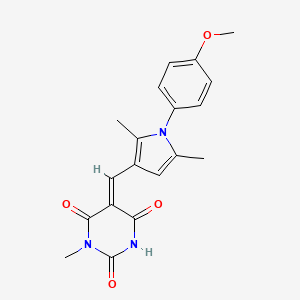 (5E)-5-[[1-(4-methoxyphenyl)-2,5-dimethylpyrrol-3-yl]methylidene]-1-methyl-1,3-diazinane-2,4,6-trione