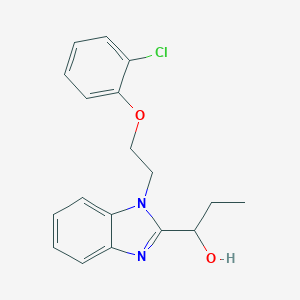 molecular formula C18H19ClN2O2 B368109 1-{1-[2-(2-Chlorophenoxy)ethyl]benzimidazol-2-yl}propan-1-ol CAS No. 887348-38-1