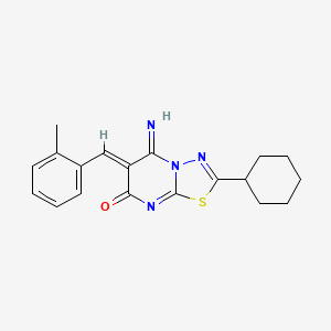 (6Z)-2-cyclohexyl-5-imino-6-[(2-methylphenyl)methylidene]-[1,3,4]thiadiazolo[3,2-a]pyrimidin-7-one