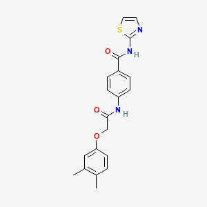 molecular formula C20H19N3O3S B3681123 4-[2-(3,4-DIMETHYLPHENOXY)ACETAMIDO]-N-(1,3-THIAZOL-2-YL)BENZAMIDE 