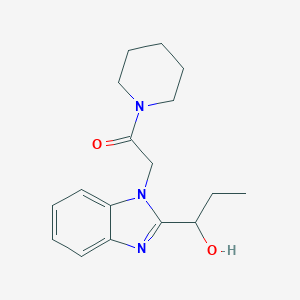 molecular formula C17H23N3O2 B368113 2-[2-(Hydroxypropyl)benzimidazolyl]-1-piperidylethan-1-one CAS No. 890640-94-5