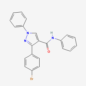 molecular formula C22H16BrN3O B3681133 3-(4-bromophenyl)-N,1-diphenyl-1H-pyrazole-4-carboxamide 