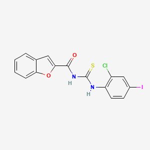 molecular formula C16H10ClIN2O2S B3681143 N-[(2-chloro-4-iodophenyl)carbamothioyl]-1-benzofuran-2-carboxamide 