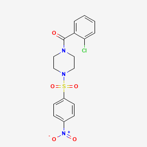 molecular formula C17H16ClN3O5S B3681169 (2-Chlorophenyl){4-[(4-nitrophenyl)sulfonyl]piperazin-1-yl}methanone 