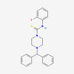 4-(diphenylmethyl)-N-(2-fluorophenyl)piperazine-1-carbothioamide