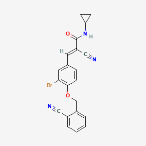 molecular formula C21H16BrN3O2 B3681195 (E)-3-[3-bromo-4-[(2-cyanophenyl)methoxy]phenyl]-2-cyano-N-cyclopropylprop-2-enamide 