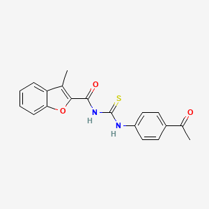 N-{[(4-acetylphenyl)amino]carbonothioyl}-3-methyl-1-benzofuran-2-carboxamide