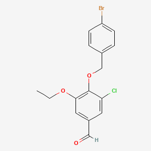 molecular formula C16H14BrClO3 B3681204 4-[(4-bromobenzyl)oxy]-3-chloro-5-ethoxybenzaldehyde 