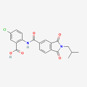 5-Chloro-2-[[2-(2-methylpropyl)-1,3-dioxoisoindole-5-carbonyl]amino]benzoic acid