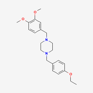 molecular formula C22H30N2O3 B3681312 1-(3,4-dimethoxybenzyl)-4-(4-ethoxybenzyl)piperazine 