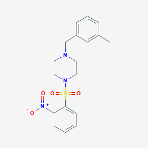 1-[(3-METHYLPHENYL)METHYL]-4-(2-NITROBENZENESULFONYL)PIPERAZINE