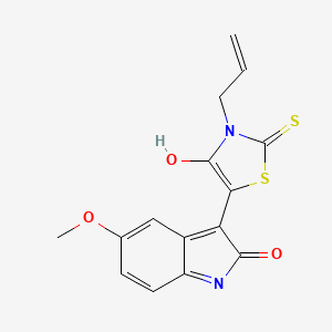 3-(3-allyl-4-oxo-2-thioxo-1,3-thiazolidin-5-ylidene)-5-methoxy-1,3-dihydro-2H-indol-2-one