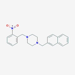 molecular formula C22H23N3O2 B3681375 1-(2-naphthylmethyl)-4-(2-nitrobenzyl)piperazine 