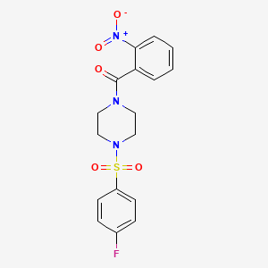 1-(4-FLUOROBENZENESULFONYL)-4-(2-NITROBENZOYL)PIPERAZINE