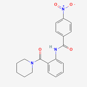 molecular formula C19H19N3O4 B3681405 4-nitro-N-[2-(piperidine-1-carbonyl)phenyl]benzamide 