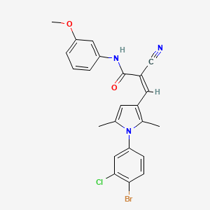 molecular formula C23H19BrClN3O2 B3681421 (Z)-3-[1-(4-bromo-3-chlorophenyl)-2,5-dimethylpyrrol-3-yl]-2-cyano-N-(3-methoxyphenyl)prop-2-enamide 