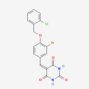 molecular formula C18H12BrClN2O4 B3681447 5-[[3-Bromo-4-[(2-chlorophenyl)methoxy]phenyl]methylidene]-1,3-diazinane-2,4,6-trione 