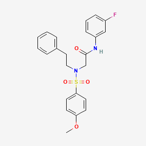 molecular formula C23H23FN2O4S B3681455 N~1~-(3-fluorophenyl)-N~2~-[(4-methoxyphenyl)sulfonyl]-N~2~-(2-phenylethyl)glycinamide 