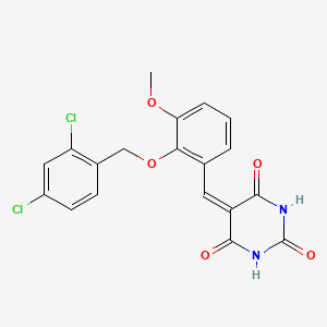 5-({2-[(2,4-DICHLOROBENZYL)OXY]-3-METHOXYPHENYL}METHYLENE)-2,4,6(1H,3H,5H)-PYRIMIDINETRIONE