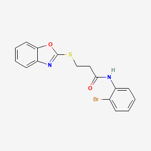 molecular formula C16H13BrN2O2S B3681492 3-(1,3-BENZOXAZOL-2-YLSULFANYL)-N~1~-(2-BROMOPHENYL)PROPANAMIDE 