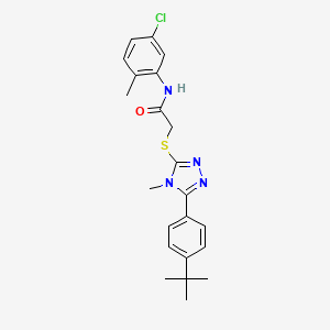 molecular formula C22H25ClN4OS B3681502 2-{[5-(4-tert-butylphenyl)-4-methyl-4H-1,2,4-triazol-3-yl]thio}-N-(5-chloro-2-methylphenyl)acetamide 