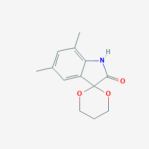 molecular formula C13H15NO3 B368153 5',7'-Dimethyl-1',2'-dihydrospiro([1,3]dioxane-2,3'-indole)-2'-one CAS No. 883633-85-0