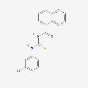 molecular formula C19H15ClN2OS B3681530 N-{[(3-chloro-4-methylphenyl)amino]carbonothioyl}-1-naphthamide 