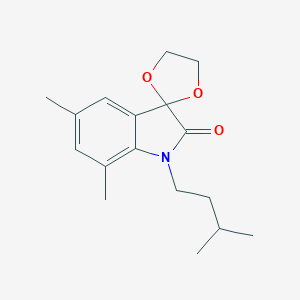 molecular formula C17H23NO3 B368154 1'-Isopentyl-5',7'-dimethyl-1',2'-dihydrospiro([1,3]dioxolane-2,3'-indole)-2'-one CAS No. 883645-31-6