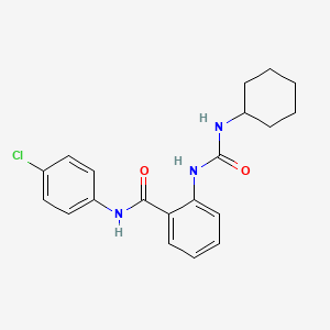 molecular formula C20H22ClN3O2 B3681540 N~1~-(4-CHLOROPHENYL)-2-{[(CYCLOHEXYLAMINO)CARBONYL]AMINO}BENZAMIDE 