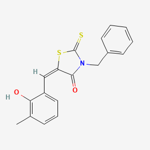 molecular formula C18H15NO2S2 B3681546 3-benzyl-5-(2-hydroxy-3-methylbenzylidene)-2-thioxo-1,3-thiazolidin-4-one 