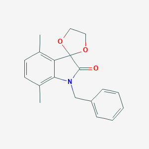 molecular formula C19H19NO3 B368155 1'-benzyl-4',7'-dimethylspiro[1,3-dioxolane-2,3'-indol]-2'(1'H)-one CAS No. 883641-83-6