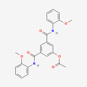 molecular formula C24H22N2O6 B3681565 3,5-bis{[(2-methoxyphenyl)amino]carbonyl}phenyl acetate 