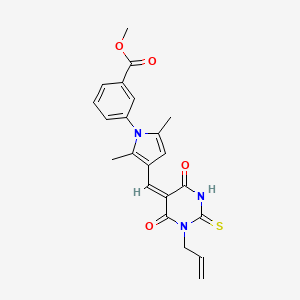 methyl 3-[3-[(E)-(4,6-dioxo-1-prop-2-enyl-2-sulfanylidene-1,3-diazinan-5-ylidene)methyl]-2,5-dimethylpyrrol-1-yl]benzoate