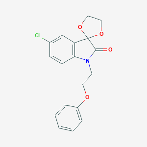 molecular formula C18H16ClNO4 B368159 5'-Chloro-1'-(2-phenoxyethyl)spiro[1,3-dioxolane-2,3'-indole]-2'-one CAS No. 883657-36-1