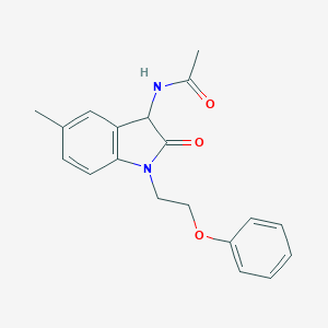 molecular formula C19H20N2O3 B368160 N-[5-methyl-2-oxo-1-(2-phenoxyethyl)-2,3-dihydro-1H-indol-3-yl]acetamide CAS No. 1009292-04-9
