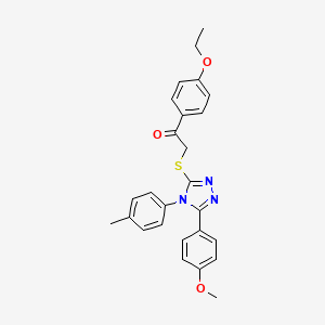 1-(4-Ethoxyphenyl)-2-[[5-(4-methoxyphenyl)-4-(4-methylphenyl)-1,2,4-triazol-3-yl]sulfanyl]ethanone