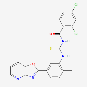 molecular formula C21H14Cl2N4O2S B3681621 2,4-dichloro-N-{[2-methyl-5-([1,3]oxazolo[4,5-b]pyridin-2-yl)phenyl]carbamothioyl}benzamide 