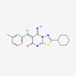 (6Z)-2-cyclohexyl-5-imino-6-(3-methylbenzylidene)-5,6-dihydro-7H-[1,3,4]thiadiazolo[3,2-a]pyrimidin-7-one