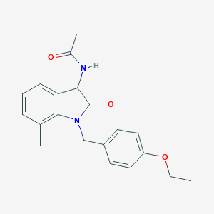 molecular formula C20H22N2O3 B368165 N-{1-[(4-ethoxyphenyl)methyl]-7-methyl-2-oxo-2,3-dihydro-1H-indol-3-yl}acetamide CAS No. 1008654-54-3