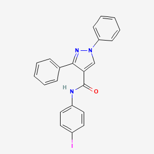 molecular formula C22H16IN3O B3681650 N-(4-iodophenyl)-1,3-diphenylpyrazole-4-carboxamide 